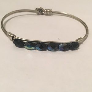 Luca + Danni Bangle Bracelet in Jet AB